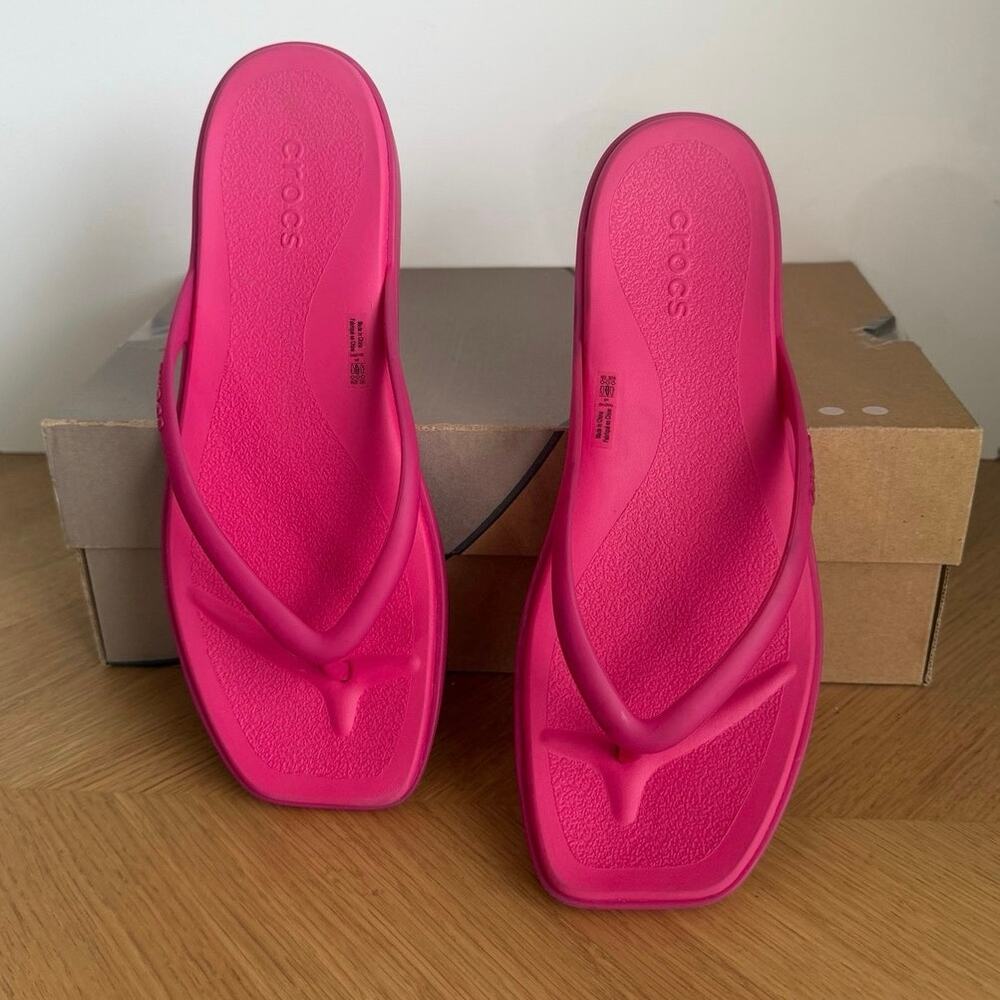 Crocs Miami Square ‘Pink’ Women Slip On Slides Sandals- SZ 9